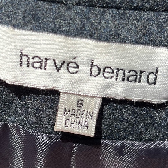 🌻Harve Benard Classic Grey Wool Blend Double Breasted Cropped Pea Blazer Coat 6 - Picture 11 of 12